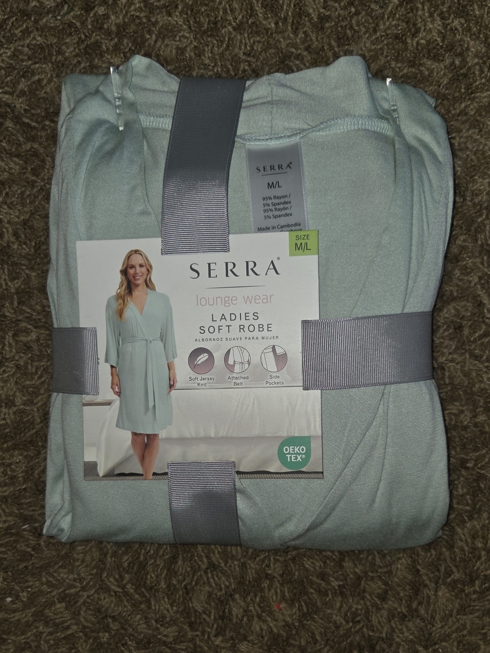 Serra Ladies Soft Robe in Mint